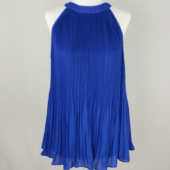 Sugarlips Tops - NWT Elegant Blue Pleated Halter Top